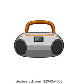 sound boombox audio cartoon. recorder music, retro old sound boombox audio sign. isolated symbol vector illustration