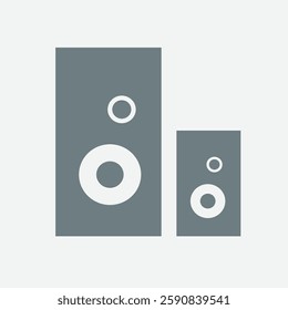 Sound box icon design, audio, speaker, music, volume, entertainment symbol.