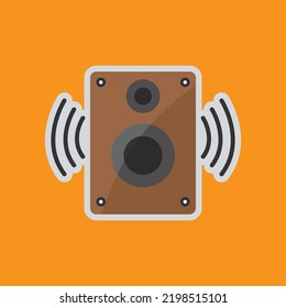 Sound box icon. Icon related to electronic, technology. Flat icon style. Suitable for stickers and prints. Simple design editable