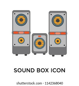 Sound box icon vector isolated on white background for your web and mobile app design, Sound box logo concept