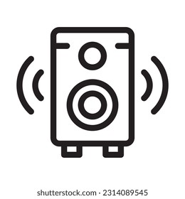 sound box line icon illustration vector graphic