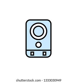 Sound box- modern sound box vector illustration with black thin line