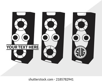 Sonido Box Monograma SVG Ilustración de vectores imprimibles