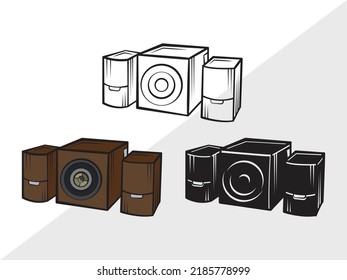 Sound Box SVG Printable Vector Illustration 