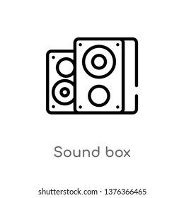 sound box vector line icon. Simple element illustration. sound box outline icon from technology concept. Can be used for web and mobile