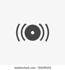 Sound button vector icon isolated on trendy light grey background.