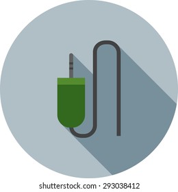 Sound cable, audio plug, cord icon vector image. Can also be used for computer and hardware. Suitable for use on web apps, mobile apps and print media.