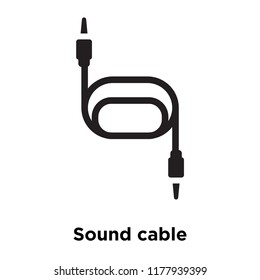 Sound cable icon vector isolated on white background, logo concept of Sound cable sign on transparent background, filled black symbol
