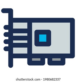 Hardware del equipo de la tarjeta de sonido en el icono de esquema relleno de color