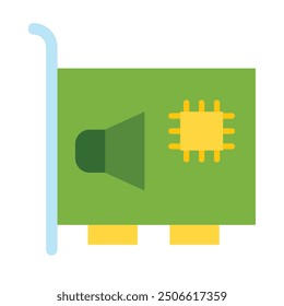Sound Card Flat Icon Design For Personal nad Commercial Use