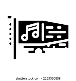 sound card glyph icon vector. sound card sign. isolated contour symbol black illustration