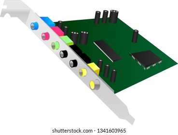 Sound card hardware computer vector