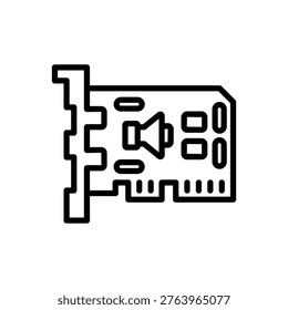 Sound card icon, Line Vector graphics
