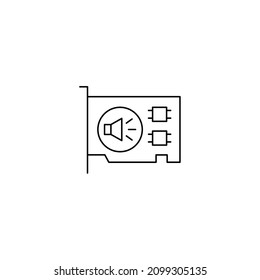 Icono de tarjeta de sonido ilustraciones vectoriales de tarjeta de sonido iconos vectoriales diseñados para el diseño de líneas, líneas y trazo pueden utilizarse para web, móviles, ui
