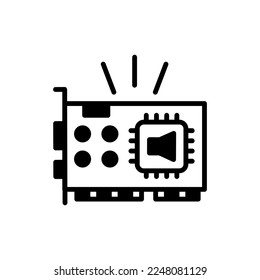 Icono de tarjeta de sonido en vector. Logotipo