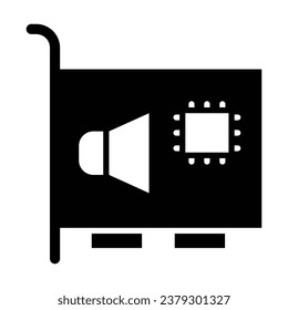 Sound Card Vector Glyph Icon For Personal And Commercial Use.
