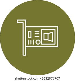 Tarjeta de sonido Línea de Vector Circle Icon Design