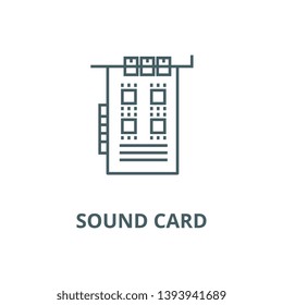 Sound card vector line icon, linear concept, outline sign, symbol