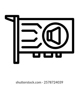 Sound Card Vector Line Icon Design