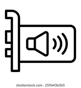 Sound Card Vector Line Icon Design