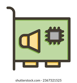 Sound Card Vector Thick Line Filled Colors Icon For Personal And Commercial Use.
