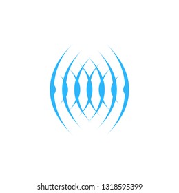 Sound or cell Wave Circle abstract Logo design vector template. Sound symbol Logotype concept icon. Vector illustration isolated on white background.