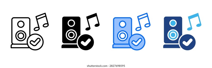 Sound Check icon set multiple style collection