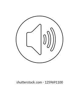 sound in a circle icon. Element of web for mobile concept and web apps icon. Thin line icon for website design and development, app development