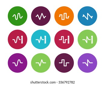 Sound  circle icons on white background. Vector illustration.
