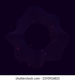 Sound circular wave with light effects. Set of luminous bright voice waves. Electronic equalizer in neon colors