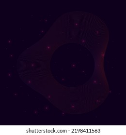 Sound circular wave with light effects. Luminous bright voice wave. Electronic equalizer in neon colors