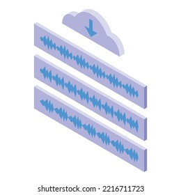 Sound cloud course icon isometric vector. Online education. Learn webinar