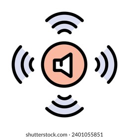 Sound color icon. Adjustment button flat symbol. Media settings sign.