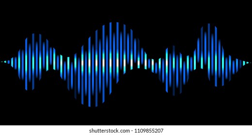 Sound color wave with glow. Vector illustration.