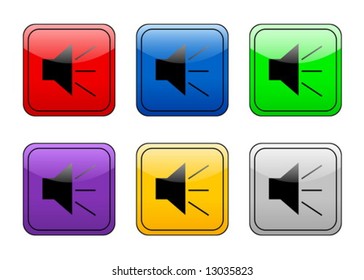 Sound color web icon. Vector illustration