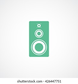 Sound Column Green Line Icon On White Background