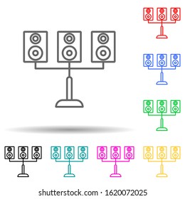 sound column multi color style icon. Simple thin line, outline vector of spotlight stage icons for ui and ux, website or mobile application