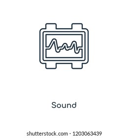 Sound concept line icon. Linear Sound concept outline symbol design. This simple element illustration can be used for web and mobile UI/UX.