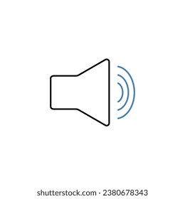 Icono de línea de concepto de sonido. Ilustración de elemento simple.Diseño de símbolos de esquema de concepto de sonido.