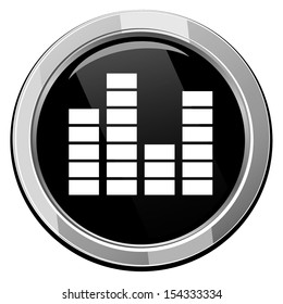 Sound control black circle web icon 