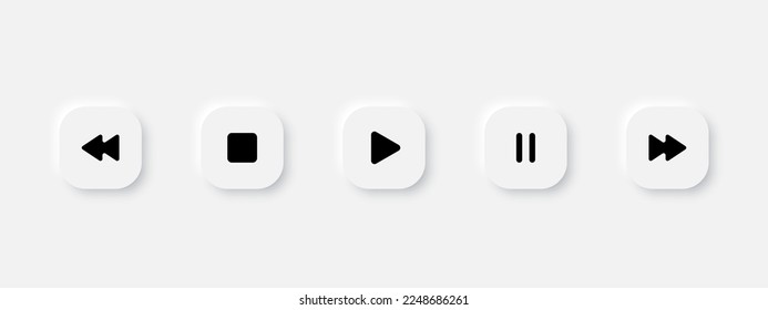 Sound control buttons set illustration. Play pause and next buttons