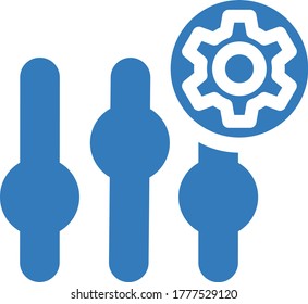 Control de sonido, icono Ecualizador / color azul