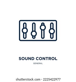 sound control icon from general collection. Thin linear sound control, sound, control outline icon isolated on white background. Line vector sound control sign, symbol for web and mobile
