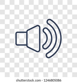 sound control icon. Trendy linear sound control logo concept on transparent background from General collection