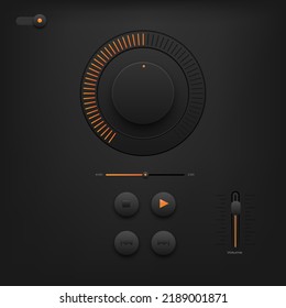 Sound control modern button on black background