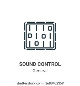 Sound control outline vector icon. Thin line black sound control icon, flat vector simple element illustration from editable general concept isolated stroke on white background