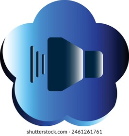 Sound controls button set flat round Interface web button multimedia mute and audio volume vector illustration eps format