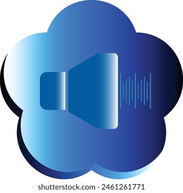 Sound controls button set flat round Interface web button multimedia mute and audio volume vector illustration eps format