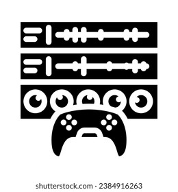 sound design game development glyph icon vector. sound design game development sign. isolated symbol illustration