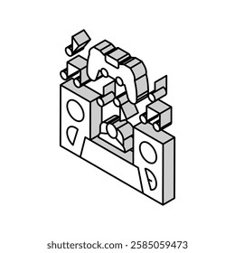 sound design game development isometric icon vector. sound design game development sign. isolated symbol illustration